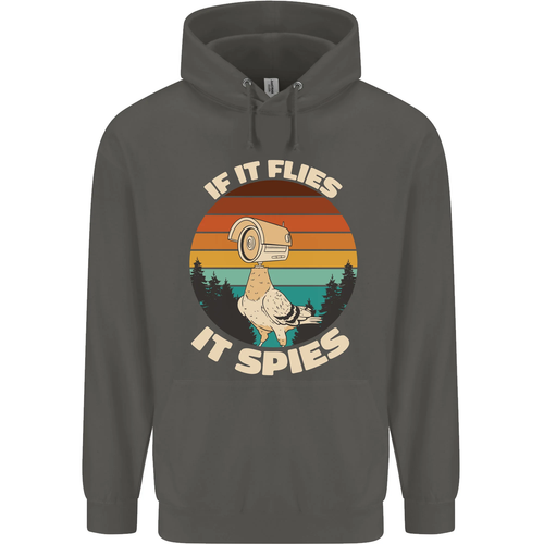 If Flies it Spies Conspiracy Theory Birds Funny Childrens Kids Hoodie - Picture 36 of 72