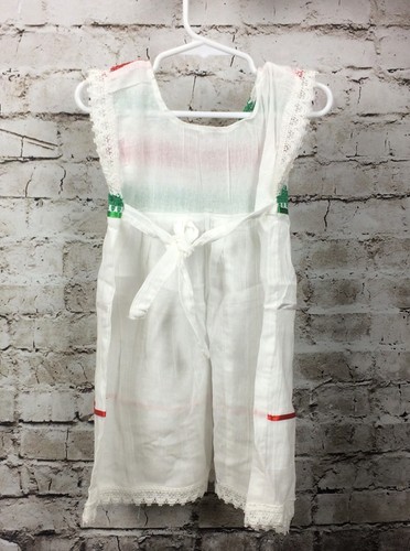 100% COTTON TODDLER GIRLS MEXICAN GAUZE PEASANT CROCHET DRESS SIZE 2/3 YEARS - Picture 2 of 2