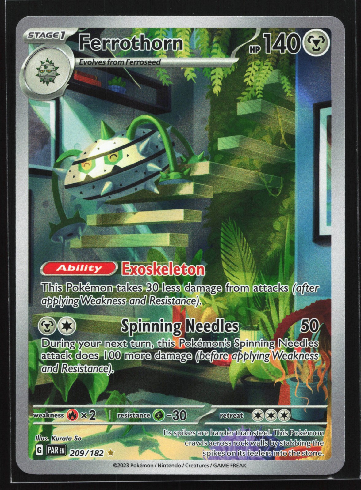 Ferrothorn 209/182 SV04: Paradox Rift Illustration Rare Pokemon Card