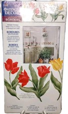 PLAID Stencil Decor Multi-Layer Borders Tulip Floral NOS 1998