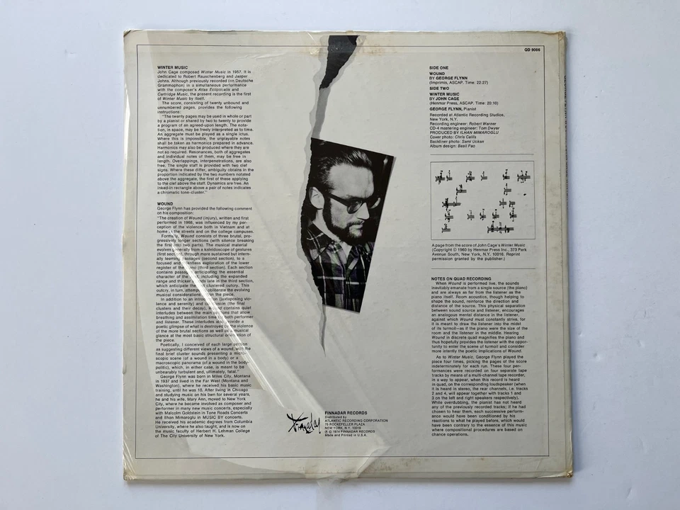 George Flynn Wound JOHN CAGE Winter Music Lp 1974 record SEALED unplayed Foto 2 de 4