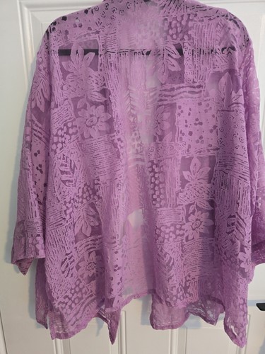 Maggie Barnes Button Front See-Thru 3/4 Sleeve Women's 4X - Picture 3 of 3