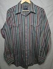 Wrangler Cowboy Cut Regular Fit Pearl Snap Long Sleeve Shirt 17 x 35