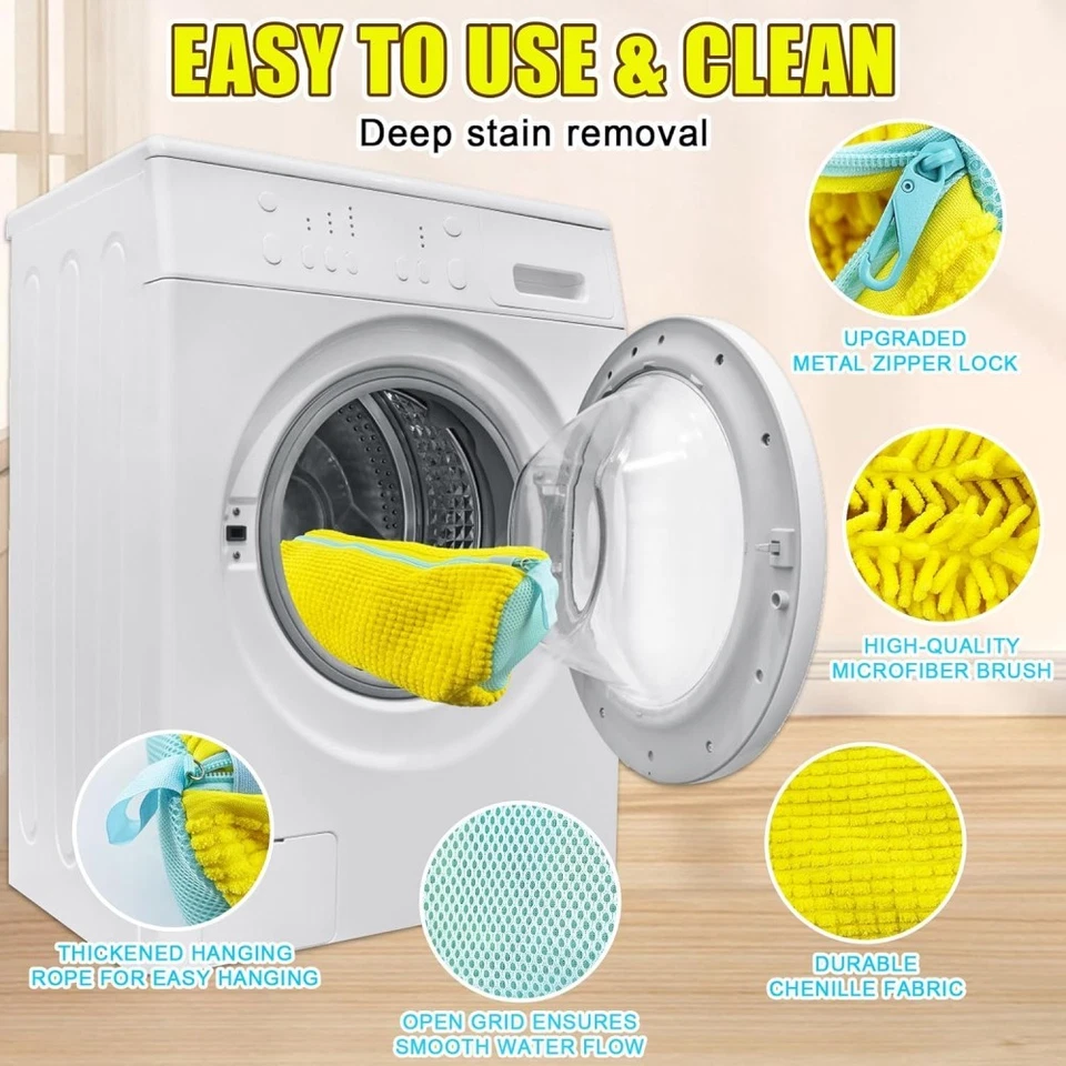 Bolsa de lavandería para zapatos 2 piezas Bolsa de limpieza para zapatillas tenis Foto 3 de 4