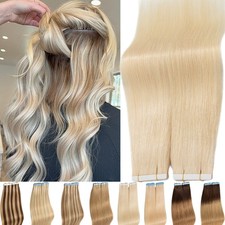 CLEARANCE Tape In Thick Skin Weft Russian Remy Real Human Hair Extension 40PCS