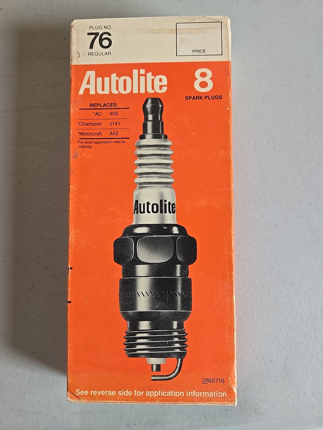 Autolite  Ox Of 8 No.76 Vintage Spark Plugs New Old Stock