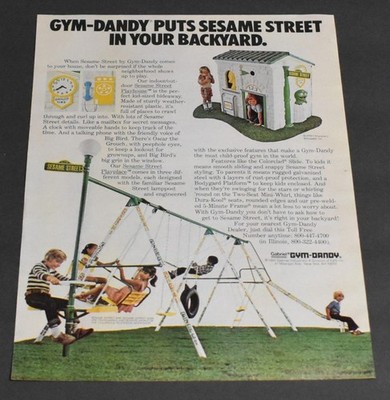1980 Print Ad Gym-Dandy Swing Set Sesame Street Backyard Play