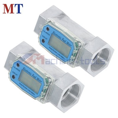 Digital Turbine Flow Meter 10.5-74 GPM For Liquid Flow Meter 1.5inch 2pcs