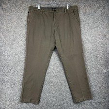 Dockers Pants Mens 38x29 Brown Khaki Slim Fit Stretch Chino Flat Front Casual