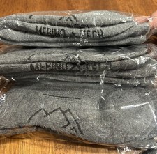 New x3 Pair Merino.Tech Gray Wool Hiking Socks Adult Unisex Size: Medium 