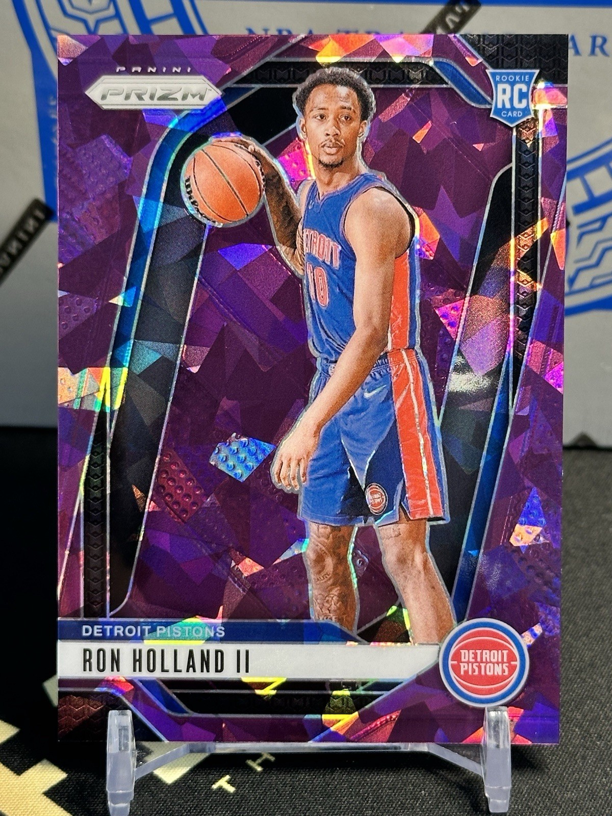 Ron Holland II 2024-25 Prizm Rookie RC #269 Purple Cracked Ice/149 Pistons SP