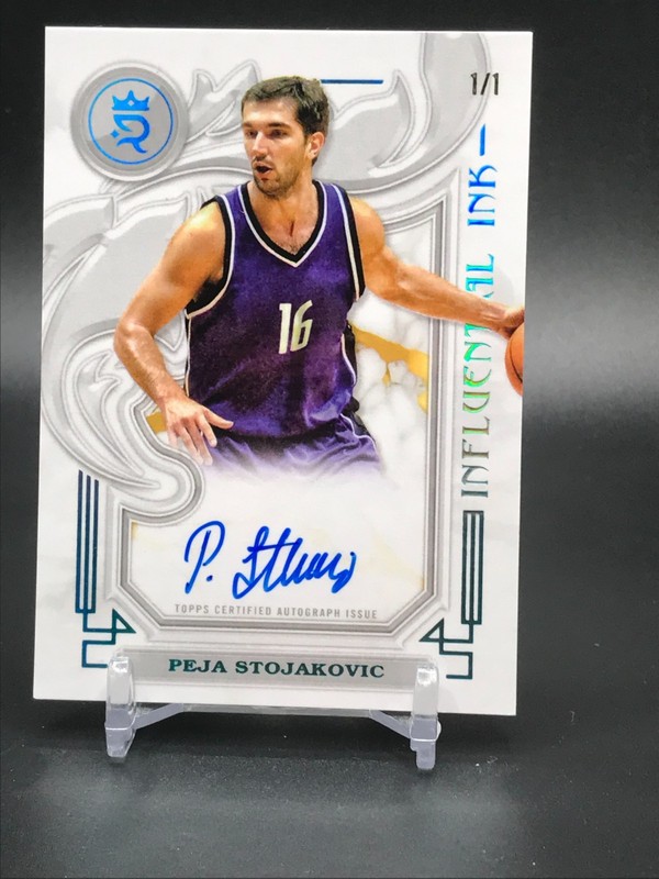 2023-24 Topps Royalty Peja Stojakovic Influential Ink Platinum Auto #1/1