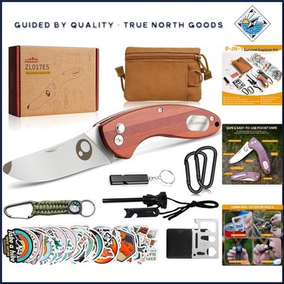 Complete Kids Survival Set with Knife, Fire Starter, Multi-tool and Carry Case