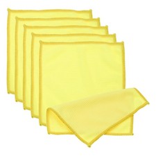 6Pcs 5.91" x 5.91" Microfiber Glasses Cloth for Cleaning Yellow