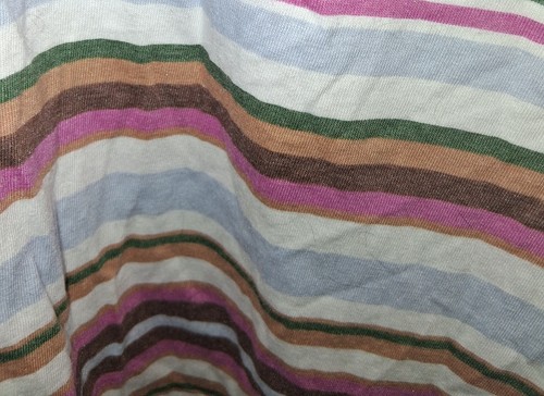 Lane Bryant Multicolor Stripe Short Sleeve V-neck Blouse Sz 26/28 - Picture 2 of 3