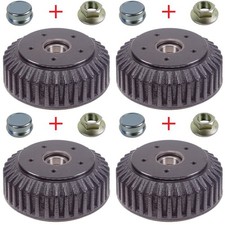 Set 4 tamburi freno regolabili compatibile con Alko 200 x 50 5 fori, cuscinetto compatto...