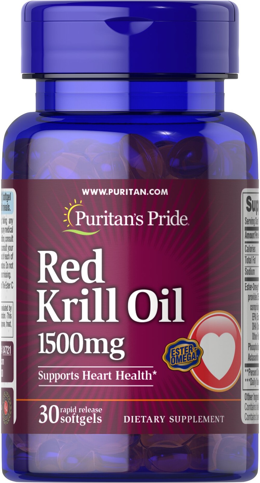 Maximum Strength Red Krill Oil 1500 mg 255 mg Active Omega-3-30 Softgels 3590₽
