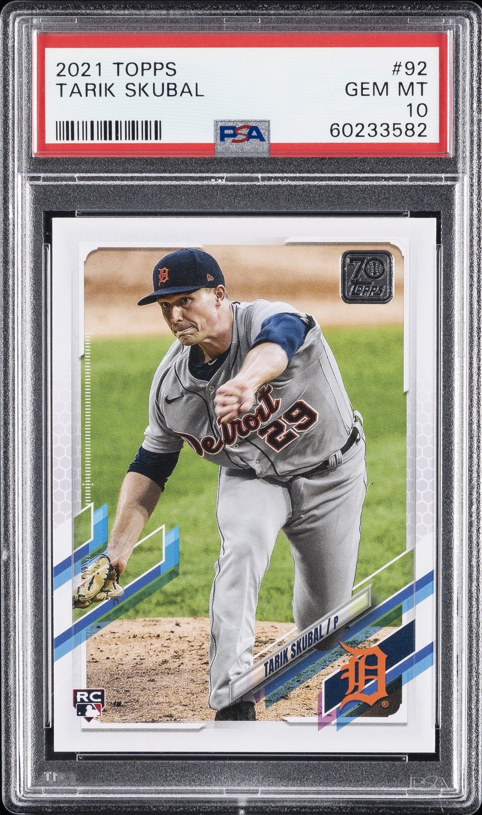 2021 TOPPS #92 TARIK SKUBAL ROOKIE RC PSA 10