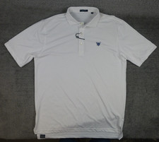 Turtleson Palmer Performance Polo Mens Large Solid White Logo - NWOT