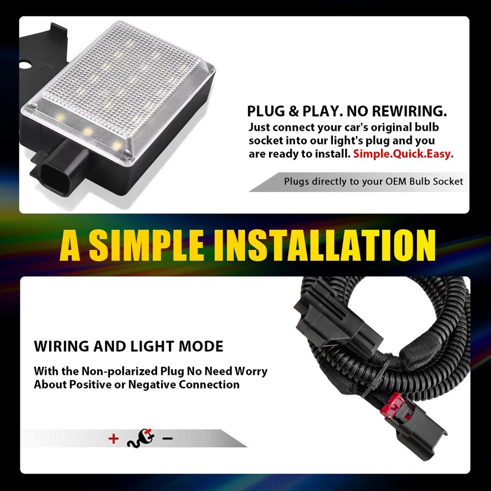 Luz de cortesía debajo del capó con arnés de cableado para Chrysler 300M EPY 2002-2004 Foto 4 de 4