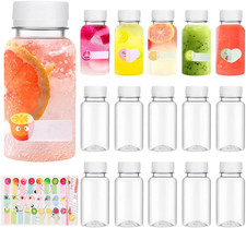 15 Pcs Juice Bottles with Lids, 100Ml Plastic Shot Bottles, Reusable Small Bottl