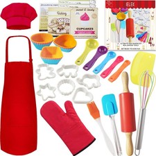 IELEK Real Baking Set Pastry Cooking Kit Supplies Includes Apron,Chef Hat,Ove...