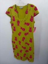 Sunsets & Sweet Tea Green Size Small Printed Knee Length Short Sleeve Dress