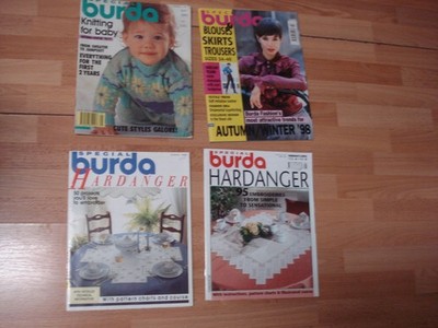 Special Burda Knitting/Sewing Magazines Lot of 4 with patterns