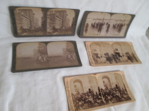 Lot of 5  c.1900 Stereoscope Cards - Rare Coney Island, Paris, Chicago and More