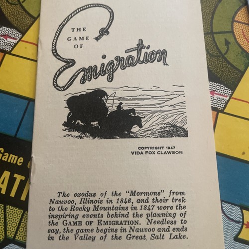 RARE Vintage 1947 The Game of Emigration Mormon LDS Board Game Vida Fox Clawson - Picture 8 of 16