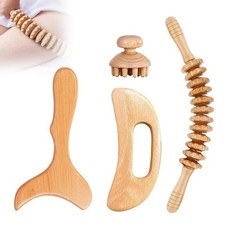 Wood Therapy Massage Tools 4-in-1 Lymphatic Drainage Massage Maderoterapia Ki...