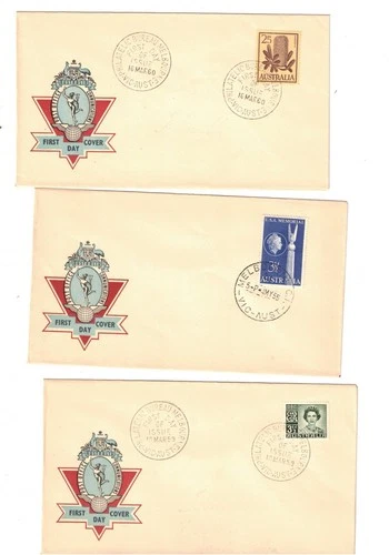 Australia 1955/60 UNADDRESSED OFFICIAL FDCs     (3 Covers)    Lot 2