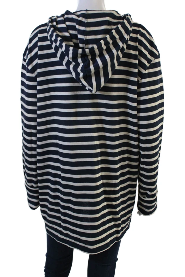 Sudadera con Capucha Saint James Unisex Azul Oscuro Rayas Talla L Foto 3 de 4