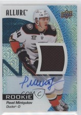 2023-24 Upper Deck Allure Rookies Blue Line Jersey 6/75 Pavel Mintyukov Auto c6j