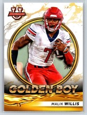 #GB-14 Malik Willis, Liberty Flames 2021-22 Bowman University Golden Boy Base