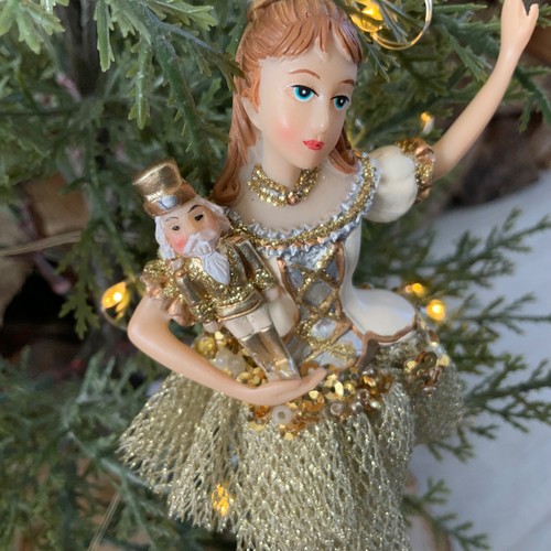 Cream & Gold Clara and Sugarplum Fairy Nutcracker Christmas Set Gisela Graham - Picture 10 of 12
