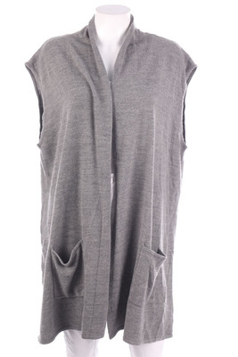 Adrienne Vittadini Strickweste Weste lang Long 2XL grau