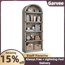 5-Tier Wooden Bookshelf 71" Tall Open Display Bookcase Ample Storage Home