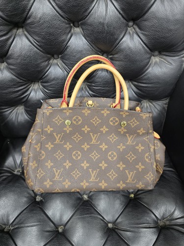 Authentic Louis Vuitton Montaigne MM Monogram Canvas Shoulder Handbag