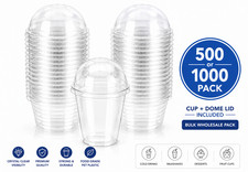 Clear Recyclable Smoothie Cups PET Disposable Milkshake Slush Cups - 12oz 16oz