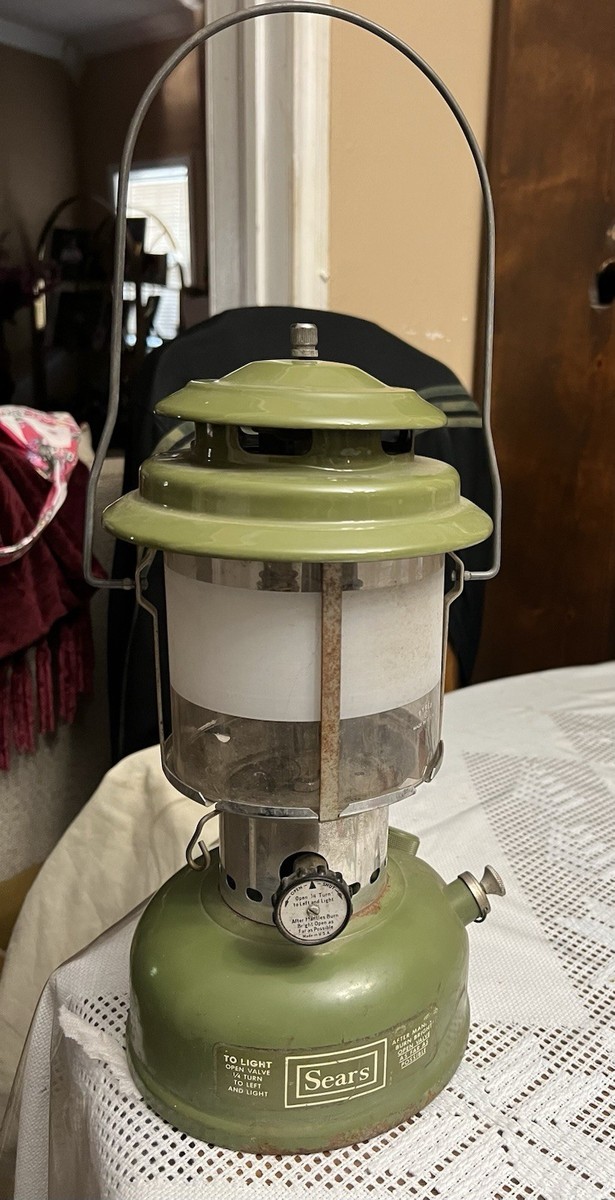 Vintage Sears Coleman 72242 Two Mantle Green Lantern Good