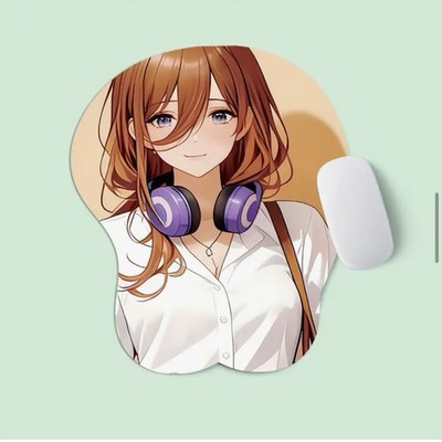 Miku Nakano Anime Ergonomisches 3D Mauspad mit Handgelenkstütze