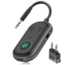 Bluetooth Transmitter Receiver Wireless Adapter 3.5MM Aux Jack, Dual Connection