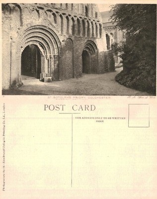 Alte Postkarte - St Botolph's Priory, Colchester - UNBESPIELT