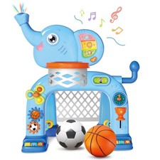 Toddler Basketball Hoop  Soccer Goal Activity Center Toys with Light  Music...