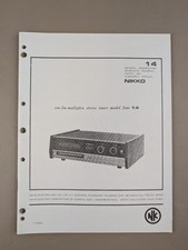 Nikko AM/FM Multiplex Stereo Tuner Model Fam 14 General Information D-806