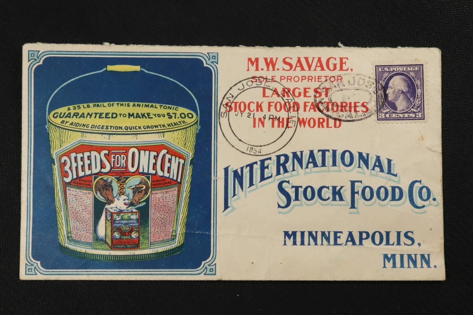 NobleSpirit (CS) Vibrant 1954 Int'l Stock Food Co. Illustrated Advertising Cover