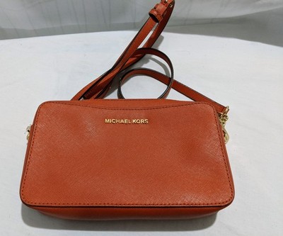 New Michael Kors Handbag Orange Leather Crossbody Handbag- Free Shipping 