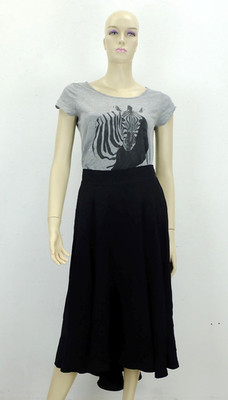 ausgefallener weiter ROCK true vintage schwarz 80er jahre mondi gr. S