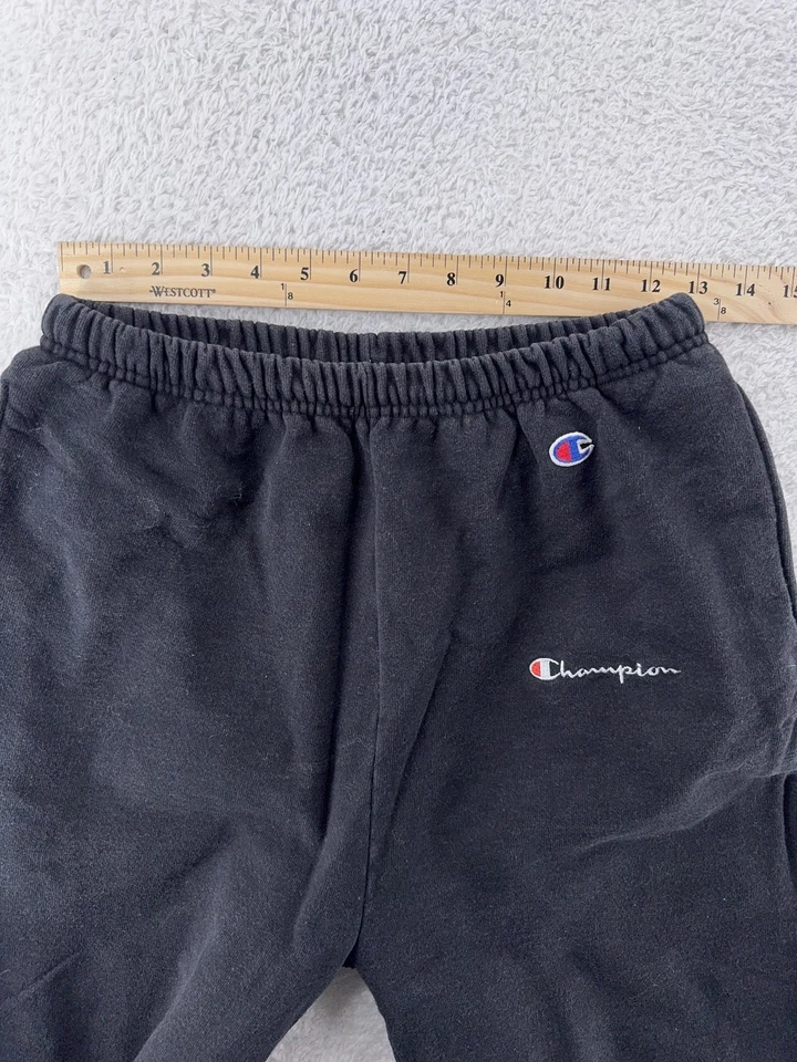 Pantalones deportivos Champion vintage años 90 para hombre pequeños negros hechos en EE. UU. bordados Y2K Foto 4 de 4